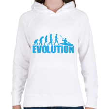 PRINTFASHION Kayak evolution - Női kapucnis pulóver - Fehér női pulóver, kardigán