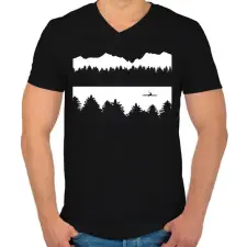 PRINTFASHION Kayak - Férfi V-nyakú póló - Fekete férfi póló