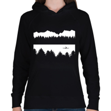 PRINTFASHION Kayak - Női kapucnis pulóver - Fekete női pulóver, kardigán