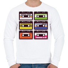 PRINTFASHION Kazetták - Férfi pulóver - Fehér