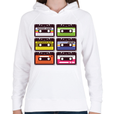 PRINTFASHION Kazetták - Női kapucnis pulóver - Fehér