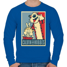 PRINTFASHION Kázmér és Huba - Férfi pulóver - Királykék férfi pulóver, kardigán