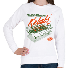 PRINTFASHION Kebabos szlogen - Női pulóver - Fehér