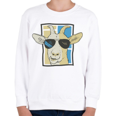 PRINTFASHION Kecske napszemüvegben - Gyerek pulóver - Fehér
