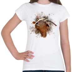 PRINTFASHION kecske portré - Női póló - Fehér