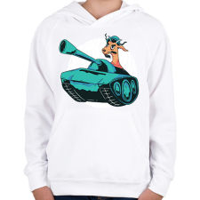 PRINTFASHION Kecske tankban - Gyerek kapucnis pulóver - Fehér gyerek pulóver, kardigán