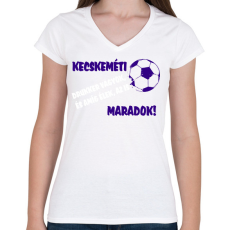 PRINTFASHION Kecskeméti drukker - Női V-nyakú póló - Fehér