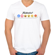 PRINTFASHION Kedvelsz? - Férfi V-nyakú póló - Fehér férfi póló