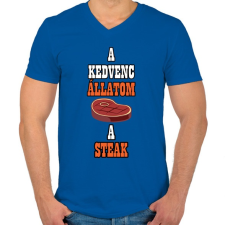 PRINTFASHION Kedvenc állatom - Férfi V-nyakú póló - Királykék férfi póló