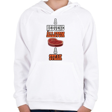 PRINTFASHION Kedvenc állatom - Gyerek kapucnis pulóver - Fehér
