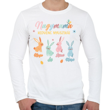 PRINTFASHION Kedvenc nyuszikák - Névvel - Férfi hosszú ujjú póló - Fehér férfi póló