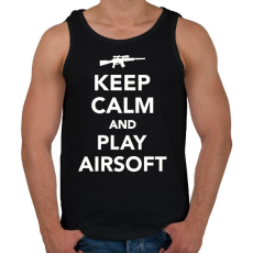 PRINTFASHION Keep calm and airsoft! - Férfi atléta - Fekete