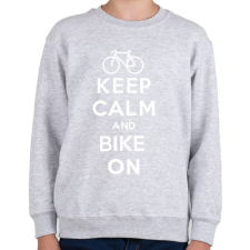 PRINTFASHION Keep Calm and Bike ON! - Gyerek pulóver - Sport szürke gyerek pulóver, kardigán