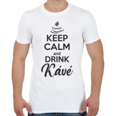 PRINTFASHION Keep calm and drink kávé - Férfi póló - Fehér