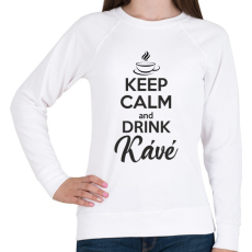 PRINTFASHION Keep calm and drink kávé - Női pulóver - Fehér