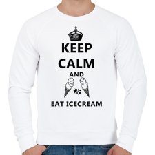 PRINTFASHION KEEP CALM AND EAT ICECREAM - Férfi pulóver - Fehér férfi pulóver, kardigán