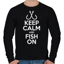 PRINTFASHION Keep calm and fish on - Férfi pulóver - Fekete férfi pulóver, kardigán