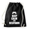 PRINTFASHION Keep calm and respawn - Sportzsák, Tornazsák - Fekete