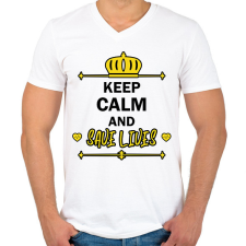 PRINTFASHION Keep calm and save lives - Férfi V-nyakú póló - Fehér férfi póló