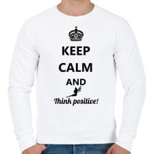 PRINTFASHION Keep calm and think positive! - Férfi pulóver - Fehér férfi pulóver, kardigán