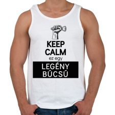 PRINTFASHION Keep calm ez egy legénybúcsú - Férfi atléta - Fehér atléta, trikó