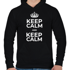 PRINTFASHION KEEP CALM - Férfi kapucnis pulóver - Fekete férfi pulóver, kardigán