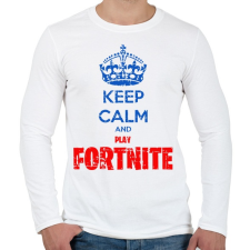 PRINTFASHION Keep Calm Fortnite - Férfi hosszú ujjú póló - Fehér női póló