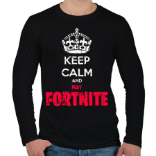 PRINTFASHION Keep Calm Fortnite - Férfi hosszú ujjú póló - Fekete női póló