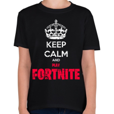 PRINTFASHION Keep Calm Fortnite - Gyerek póló - Fekete gyerek póló