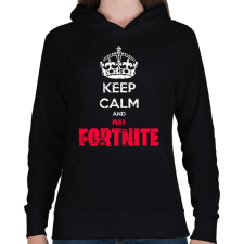 PRINTFASHION Keep Calm Fortnite - Női kapucnis pulóver - Fekete női pulóver, kardigán