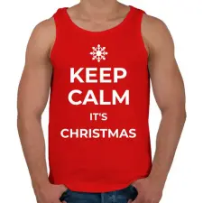PRINTFASHION KEEP CALM IT'S CHRISTMAS - Férfi atléta - Piros atléta, trikó