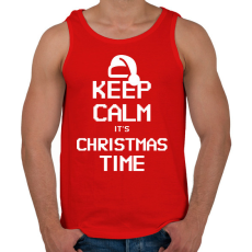 PRINTFASHION KEEP CALM ITS CHRISTMAS TIME - Férfi atléta - Piros