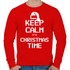 PRINTFASHION KEEP CALM ITS CHRISTMAS TIME - Férfi pulóver - Piros férfi pulóver, kardigán