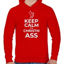 PRINTFASHION KEEP CALM ITS CHRISTMASS - Férfi kapucnis pulóver - Piros férfi pulóver, kardigán