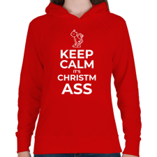 PRINTFASHION KEEP CALM ITS CHRISTMASS - Női kapucnis pulóver - Piros női pulóver, kardigán