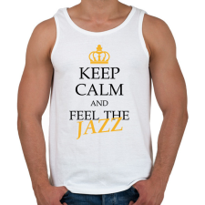 PRINTFASHION Keep calm - Jazz - Férfi atléta - Fehér atléta, trikó