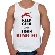 PRINTFASHION Keep calm - Kung fu - Férfi atléta - Fehér