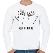 PRINTFASHION Keep climbing - Férfi pulóver - Fehér férfi pulóver, kardigán