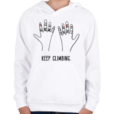 PRINTFASHION Keep climbing - Gyerek kapucnis pulóver - Fehér gyerek pulóver, kardigán