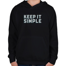 PRINTFASHION Keep it simple - Gyerek kapucnis pulóver - Fekete gyerek pulóver, kardigán