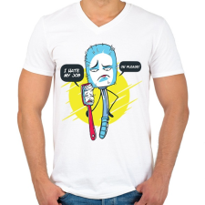 PRINTFASHION Kefék - Férfi V-nyakú póló - Fehér férfi póló