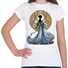 PRINTFASHION Kék-arany hölgy - Női póló - Fehér női póló