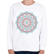 PRINTFASHION Kék-barna mandala - Gyerek pulóver - Fehér gyerek pulóver, kardigán
