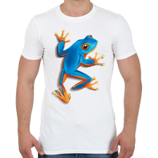 PRINTFASHION Kék béka - Férfi póló - Fehér férfi póló