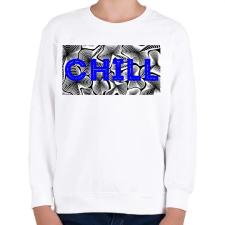 PRINTFASHION Kék CHILL - Gyerek pulóver - Fehér gyerek pulóver, kardigán