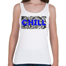 PRINTFASHION Kék CHILL - Női atléta - Fehér női trikó