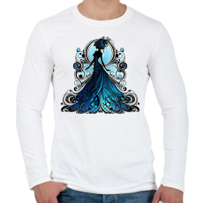 PRINTFASHION Kék hölgy - Férfi hosszú ujjú póló - Fehér