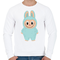 PRINTFASHION Kék Labubu - Férfi pulóver - Fehér