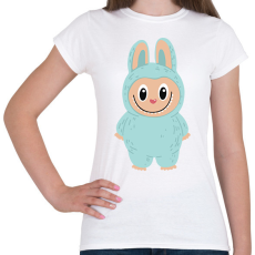 PRINTFASHION Kék Labubu - Női póló - Fehér