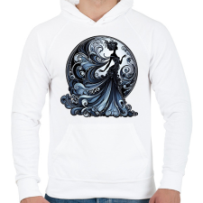 PRINTFASHION Kék lady - Férfi kapucnis pulóver - Fehér férfi pulóver, kardigán